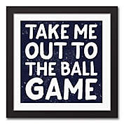 Designs Direct &quot;Take Me Out to the Ball Game&quot; 12-Inch Square Framed Canvas Wall Art