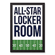 Designs Direct &quot;All-Star Locker Room&quot; 18-Inch x 12-Inch Framed Canvas Wall Art
