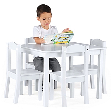 Tot Tutors Cambridge 5-Piece Table &amp; Chairs Set in White. View a larger version of this product image.
