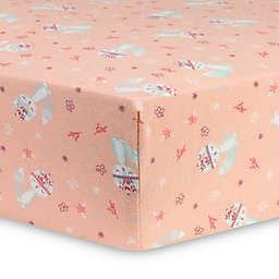 Trend Lab® Fox and Flowers Flannel Fitted Crib Sheet in Pink