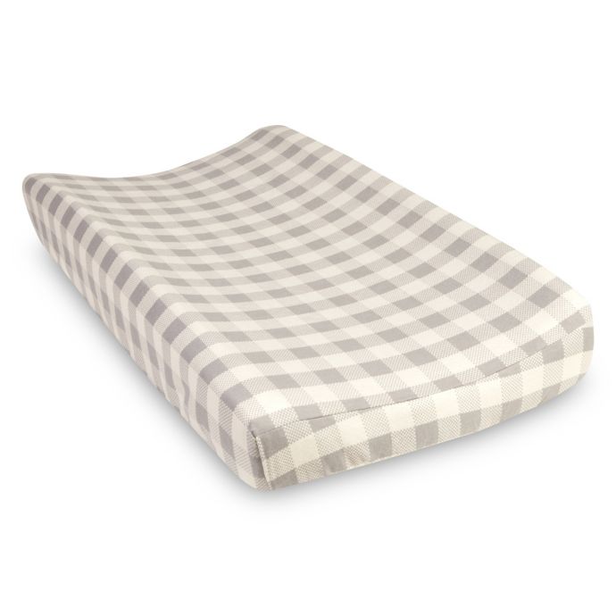 Trend Lab® Buffalo Check Flannel Changing Pad Cover in Grey Bed Bath