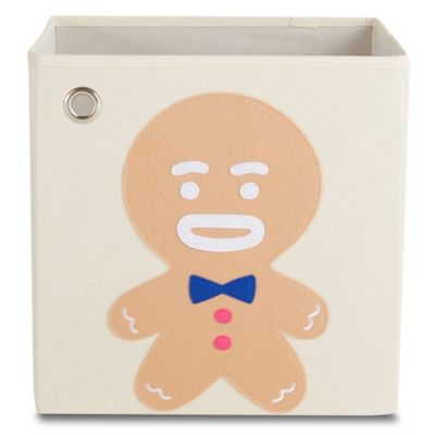 kaikai & ash Gingerbread Kid&#39;s Canvas Storage Bin in Brown/Blue