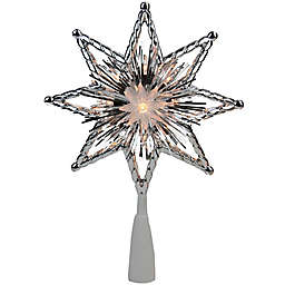 Retro 8-Inch 10-Light Star Christmas Tree Topper in Silver