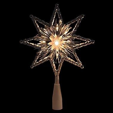 Retro 8-Inch 10-Light Star Christmas Tree Topper in Silver. View a larger version of this product image.