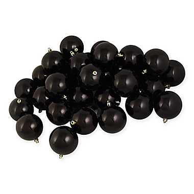 Northlight 12-Pack 4-Inch Shiny Christmas Ball Ornaments in Black. View a larger version of this product image.