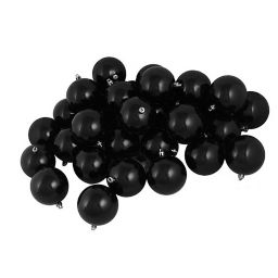 Northlight 32-Pack Shiny Christmas Ball Ornaments in Jet Black