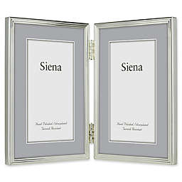 Siena 2-Photo 4-Inch x 6-Inch Narrow Groove Silver-Plated Picture Frame