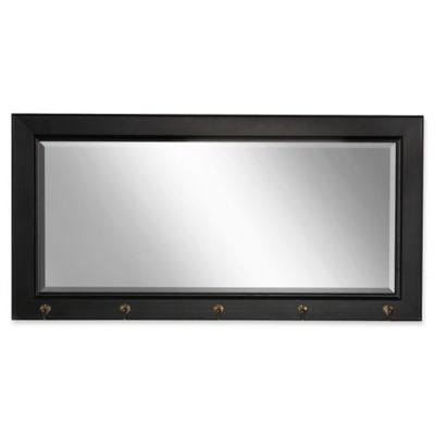 Kate and Laurel Traditional Wood Pub 18-Inch x 36-Inch Mirror with Hooks