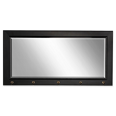 Kate and Laurel Traditional Wood Pub 18-Inch x 36-Inch Mirror with Hooks. View a larger version of this product image.