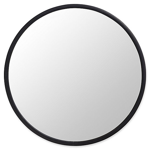 Alternate image 1 for Umbra® Hub 24-Inch Round Wall Mirror in Black