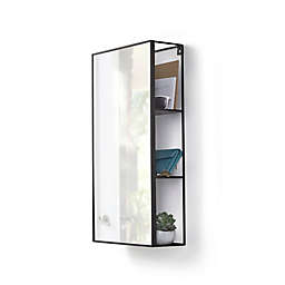 Umbra® Cubiko 25-Inch by 14-Inch Mirror and Storage Unit in Black