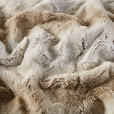 Madison Park Zuri Oversized Faux Fur Throw in Sand. View a larger version of this product image.