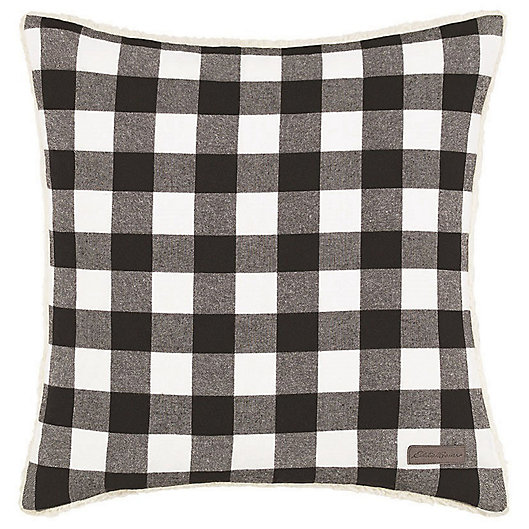 Alternate image 1 for Eddie Bauer® Cabin Plaid Square Throw Pillow in Black