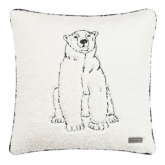 Alternate image 1 for Eddie Bauer® Cozy Polar Bear Fleece Sherpa Square Pillow in Natural