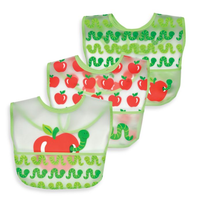 green sprouts® Waterproof Apple Bibs (Set of 3) Bed Bath