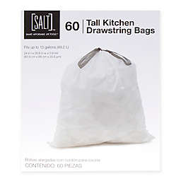 SALT™ 60-Pack 13-Gallon Drawstring Trash Bags in White