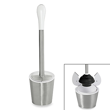 OXO Good Grips® Stainless Steel/White Toilet Plunger | Bed Bath & Beyond