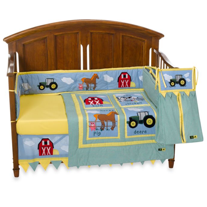 John Deere Tractor 4 Piece Crib Bedding Set And Accessories Bed