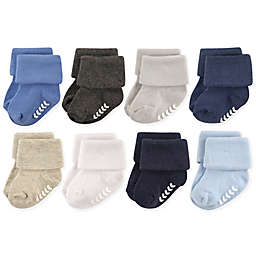 Hudson Baby® 8-Pack Non-Skid Cuff Socks in Blue/Grey