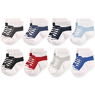Hudson Baby&reg; Size 0-6M 8-Pack Sneakers Short Crew Socks. View a larger version of this product image.