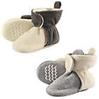 Alternate image 0 for Hudson Baby&reg; 2-Pack Size 6-12M Fleece Scooties Slipper in Beige/Grey