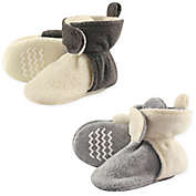Hudson Baby&reg; 2-Pack Fleece Scooties Slipper in Beige/Grey