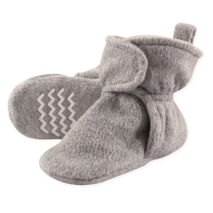 Hudson Baby® Fleece Scooties Sock in Heather Grey buybuy BABY