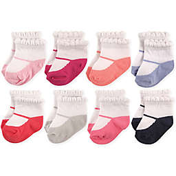 Hudson Baby® 8-Pack Mary Janes Short Crew Socks