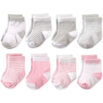 Hudson Baby® 8-Pack Basic Crew Socks in 