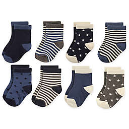 Hudson Baby® 8-Pack Stars and Stripes Crew Socks in Navy/Charcoal