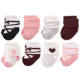 Hudson Baby® 8-Pack Ballet Terry Rolled Cuff Socks