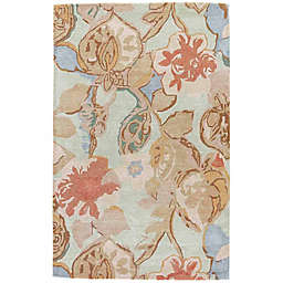 Jaipur Blue Collection Floral 9-Foot x 12-Foot Area Rug in in Blue/Red