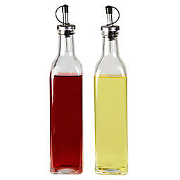 Home Basics® Gourmet 2-Piece Oil and Vinegar Glass Bottle Set