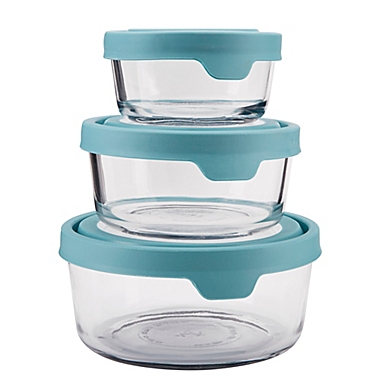 Anchor Hocking True Seal 6-Piece Food Storage Set in Mineral Blue. View a larger version of this product image.