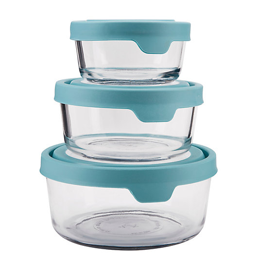 Alternate image 1 for Anchor Hocking True Seal 6-Piece Food Storage Set in Mineral Blue