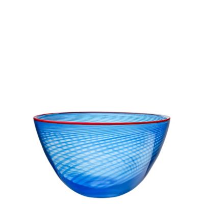 Kosta Boda Red Rim 8.5-Inch Bowl in Blue