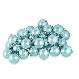 Northlight 12-Pack Christmas Ball Ornaments in Shiny Mermaid Blue