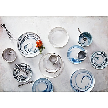 Artisanal Kitchen Supply&reg; Coupe Marbleized Dinner Bowls in Blue (Set of 4). View a larger version of this product image.