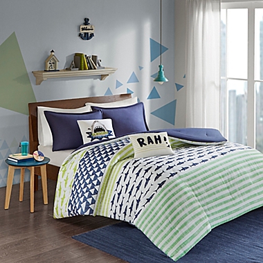 Urban Habitat Kids Finn 5-Piece Full/Queen Comforter Set in Green/Navy. View a larger version of this product image.