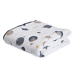 Little Unicorn Planetary Cotton Muslin Quilt in Blue/Grey