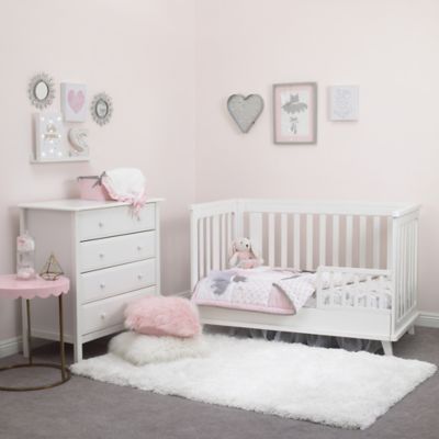 nojo ballerina bows 4 piece crib bedding set