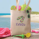Alternate image 0 for Flip Flop Fun Embroidered Youth Beach Petite Tote