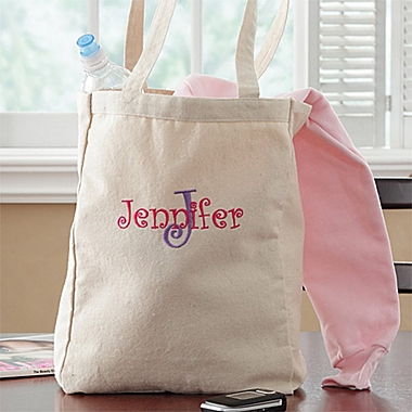 All About Me Personalized Embroidered Petite Tote Bag. View a larger version of this product image.