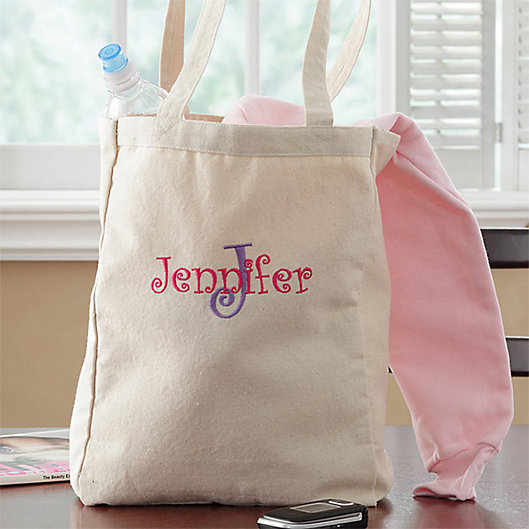 Alternate image 1 for All About Me Personalized Embroidered Petite Tote Bag