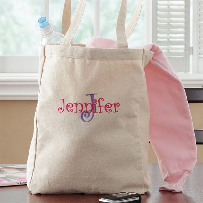 All About Me Personalized Embroidered Petite Tote Bag | Bed Bath & Beyond