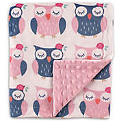 Hudson Baby&reg; Owls Mink Blanket with Dotted Backing in Pink