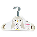 Alternate image 0 for 3 Sprouts 10-Pack Owl Flocked Children&#39;s Hangers in Ivory