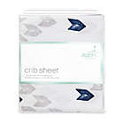 Alternate image 1 for aden + anais&trade; essentials Denim Wash Cotton Muslin Fitted Crib Sheet in Blue