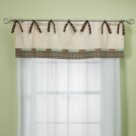 My Baby Sam Mad About Plaid Nursery Window Valance In Blue Bed