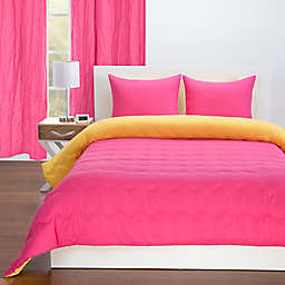 Crayola® Reversible Solid Full/Queen Comforter Set in Magenta/Yellow